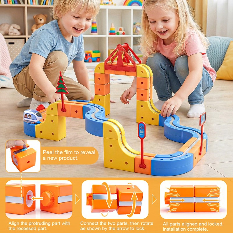 WUPIOS Electric Train Set for Kids 3 4 5 6