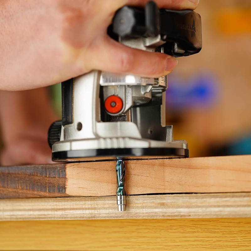 SpeTool 1/4'' Shank Flush Trim Router Bit, Up Cut Spiral