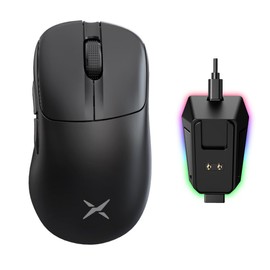 DELUX M500PRO Ergonomic Gaming Mouse Wireless, 58.5g Lightweight, 8000Hz Polling Rate, Handmade, 3-Mode Connection, PAW3395 Sensor 26000DPI 100 Million Click Life, Magnetic Charging Base (Black)