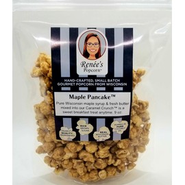 Renée’s Maple Pancake™ Gourmet Popcorn - Pure Wisconsin maple syrup and fresh butter mixed into our Caramel Crunch™ fresh popped corn, snack or gift – resealable, 8.5oz family size bag.