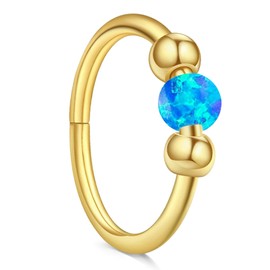 AceFun Nose Piercing Ring 18G 8 mm / 10 mm Nose Ring Piercing Ear Septum Piercing Helix Ring Nostril Tragus Conch Clicker Lip Piercing Hypoallergenic White Blue Pink Opal Nose Rings for Women,