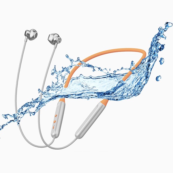 MOCANIO Neckband Headphones Semi-in-Ear Stereo Deep Bass Wireless Earbuds 27g