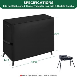 BXDZCOVRRS Grill Cover Fits for Blackstone 1555 Tailgater Gas Grill and Griddle Combo, 600D Heavy Duty BBQ Waterproof Flat Top Gas Outdoor Griddle Cover