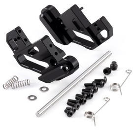 RCMAZO RC Aluminum Rear Axle Holder Suspension Mount Hanger (Spring Loaded) for Tamiya RC 57409 58347 Lunch Box Chassis Replacement Upgrade Parts (Black)