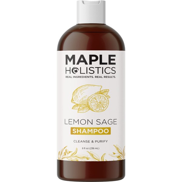 Sulfate Free Shampoo for Oily Hair - Lemon Sage Clarifying Shampoo for Build Up and Oily Scalp Care with Rosemary Essential Oil - Deep Cleansing Rosemary Shampoo for Greasy Hair and Product Build Up