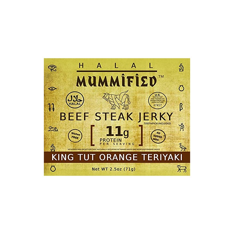Halal Beef Steak Jerky - King Tut Orange Teriyaki 2.5