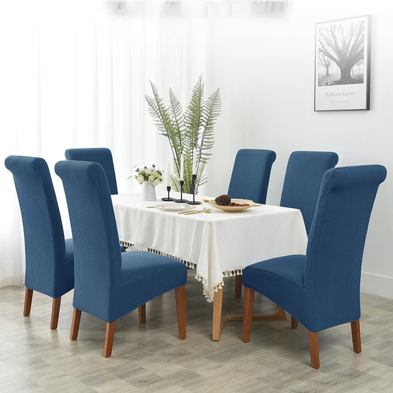 Odot Light Grey Chair Covers, Dining Chair Covers Set of
