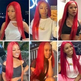 Red Straight Bundles 30 32 34 Inch 8A Grade Peruvian Virgin Remy Hair 3 Bundles Double Weft Hair Weave