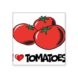 CafePress I Love Tomatoes Square Sticker 3 X 3 Square Bumper Sticker Car Decal