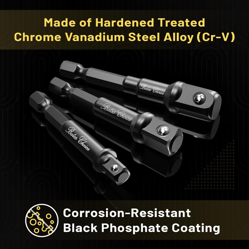 Bates- Impact Socket Adapter Set, 2 Sets, 6 pcs, 1/4",