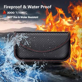 Faraday Bags for Phones & Car Keys, 2 Pack Signal Blocking Pouch – Anti-Theft RFID/GPS/Bluetooth/WiFi/5G Shielding Case, Waterproof Carbon Fiber Privacy Protection for Key Fob