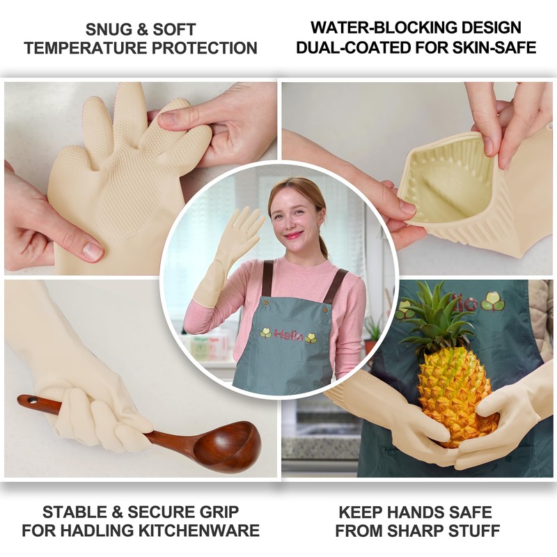 DABOGOSA Mamison 2 Pairs Reusable Waterproof Household Dishwashing Cleaning Rubber
