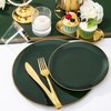NOCCUR 350PCS Green Plastic Plates - Disposable Green Gold Dinnerware