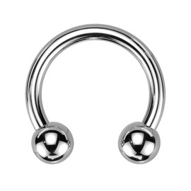 Pierced Owl 18-00GA ASTM F-136 Implant Grade Titanium Internally Threaded Ball Ends Circular Horseshoe Barbell (2.4mm (10GA))