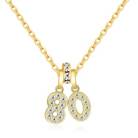 80th Birthday Gifts for women Sweet Birthday Pendant Necklace for Wife Mom Grandma Gifts Birthday Jewelry