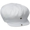 Dorfman Hat Co. Men's White Cap 8/4 Panel (Medium, White)