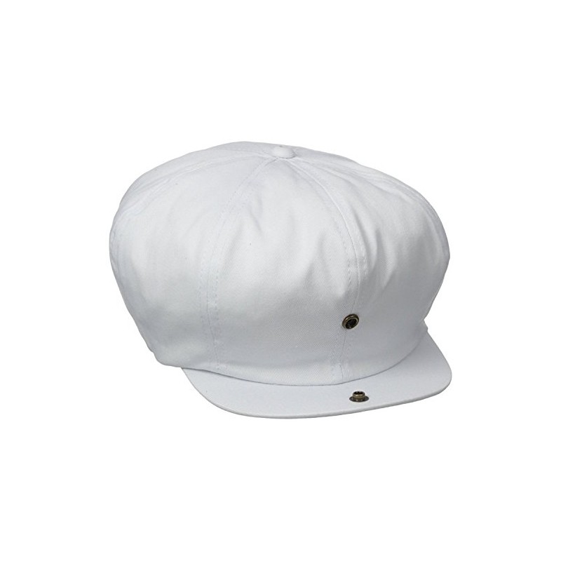 Dorfman Hat Co. Men's White Cap 8/4 Panel (Medium, White)