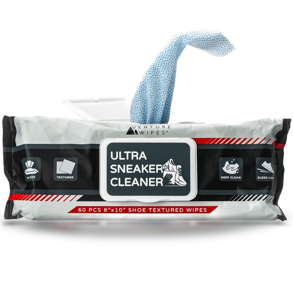 Venture Wipes | 60 Shoe Wipes to Remove Dirt, Grime