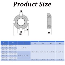 4Pcs Slotted Round Nuts M33x1.5 Carbon Steel Four Slot Round Lock Nut for Rolling Bearings Industrial