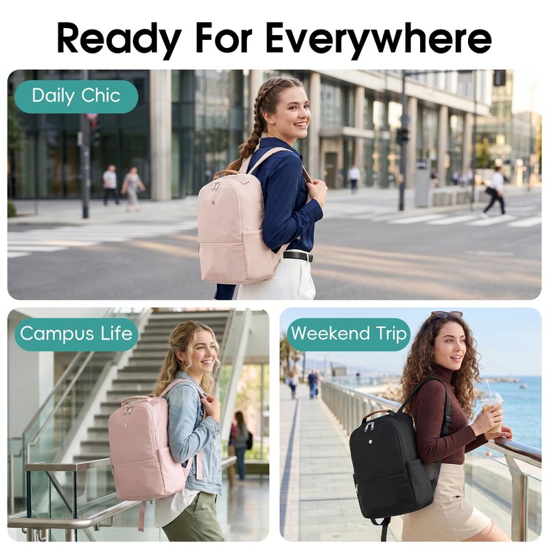 HomemeDiary Travel Backpack for Women & Men, Independent Laptop Compartment