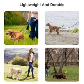 Dog Poop Bag Holder - Hands Free Waste Bag Carrier Poop Bag Holder for Leash, Adjustable Garbage Bag Transporter Poop Bag Dispenser Towing Rope Accessories, Dog Bag Holder Fit Any Leash (Gray+Green)