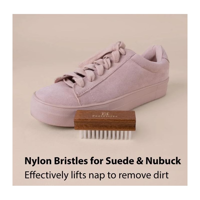 FootFitter Suede & Nubuck Brush Set. Brass & Nylon Brushes