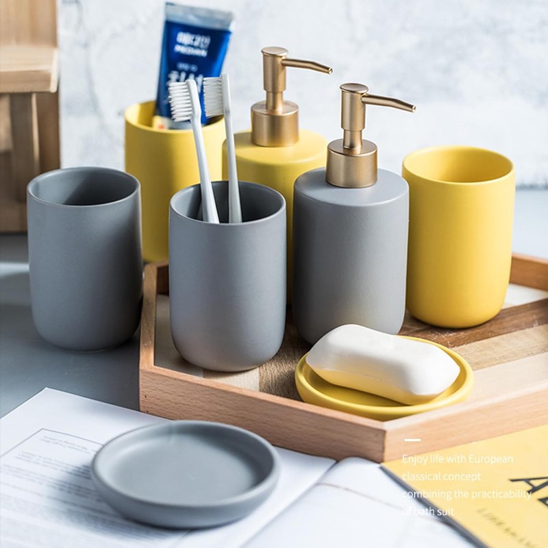 Accesorios de baño gris – Set de 4 piezas PATOFIN