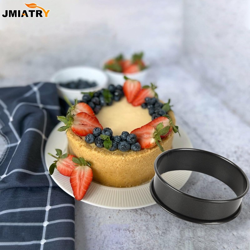 JMIATRY 8 Pcs Crumpet Rings, Non Stick Baking Ring Cooking
