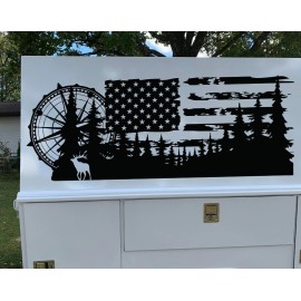 INCreation Company American Flag Camper RV Decal Camping Sticker USA Travel Logo Adventure Awaits