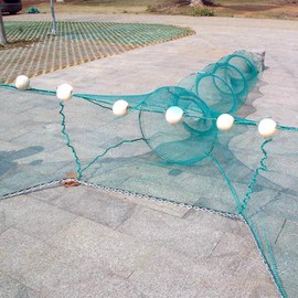 Lawaia Collapsible Crab & Shrimp Trap - Portable Folded Cast Net with Float and Chain - 2m