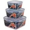 Maturi Airtight Square Food Storage Container Set, Plastic, Set of 3