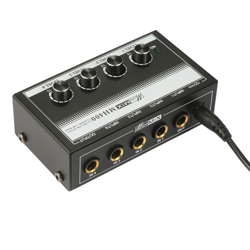 MH400 Ultra Low-Noise 4-Channel Line Mixer Mini Audio Mixer with
