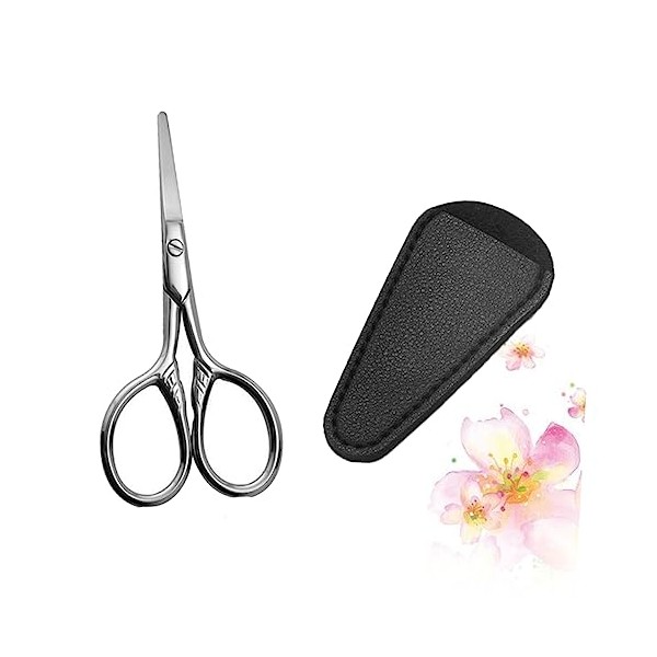 VICASKY 1set Portable Beard Scissors Pu Cover Scissors for Trimming