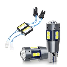 Car Passion Coppia Luci Targa Led CANBUS T10 W5W 6000K 5 Led Lampadine Con Resistenza Spegni Spia NO ERRORE