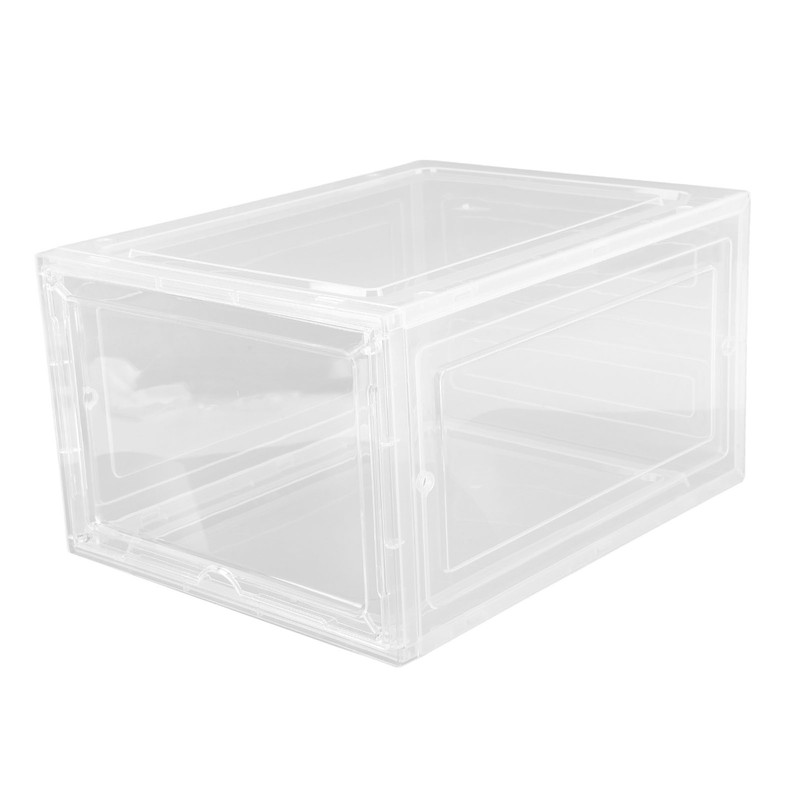 Shoe Storage Box Clear Acrylic with Magnet Front Door Stackable