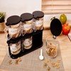 Round Black Kitchen Spice Jar with 6 Compartments Commercial Spice Container