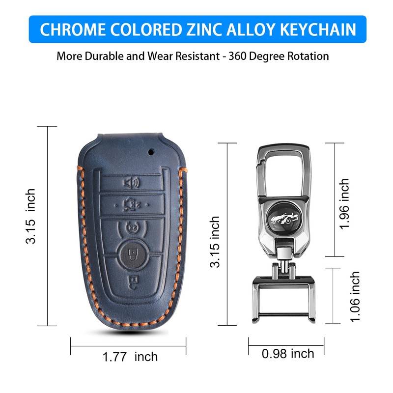 QBUC for Ford Key Fob Cover,Leather Key Shells Compatible with
