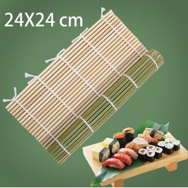 HTB HTB-BSR-B1 Bamboo Sushi Roll, 9.4 x 9.4 inches (24 x 24 cm), Antibacterial Sushi Roll, Ehata Roll, Ehata Roll, Thick, Bamboo Roll, Green Sudare, For Making Sushi Rolls, Gourmet, Camping, Roll