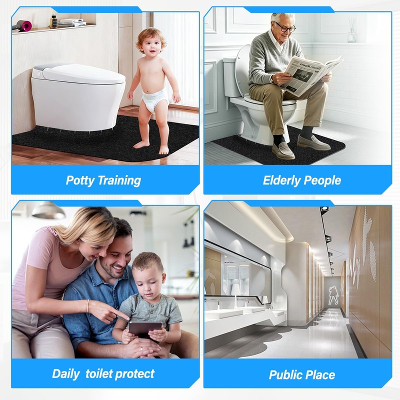 4 Pack Upgrade Toilet Mats for Bathroom U Shaped