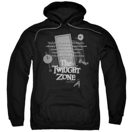Trevco Twilight Zone Monologue Unisex Adult Pull-Over Hoodie for Men and Women, Medium Black