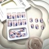 24pcs Independence Day Press on Nails Short Square American Flag