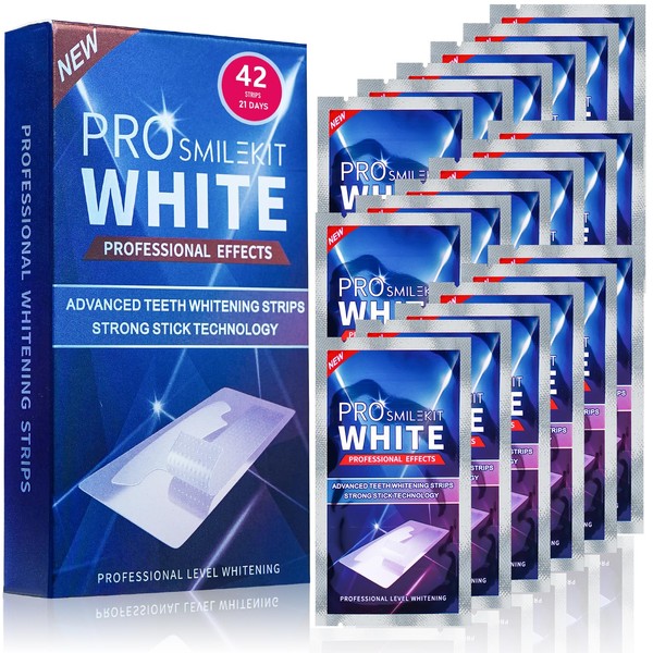 Robofun Whitening Strips, 42 Stück Zahnaufhellung Professionelle, Teeth Whitening Bleaching