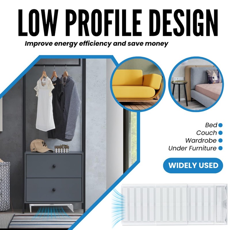 Magnetic Air Vent Extender for Under Furniture Floor Vent Deflector
