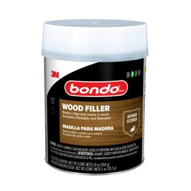 3M Bondo Wood Filler – 30 fl oz, High-Performance Two-Part Formula for Interior and Exterior Wood Repairs, Fast-Curing, Paintable, Stainable