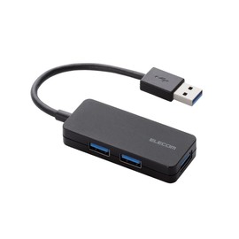 ELECOM USB3.0 Hub 3 Ports Bus Power Black U3H-K315BBK