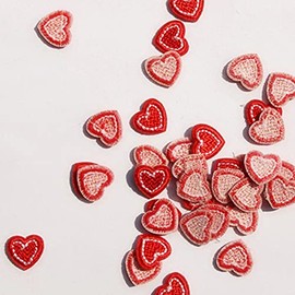 CENPEK 20PCS Iron On Heart Patches, Mini Heart Embroidered Sew On Applique Patches Mini Heart Patches for Garment Embellishments and Repair