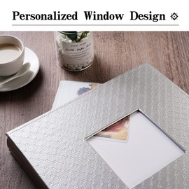Mublalbum Small Photo Album 4x6 200 Photos Leather Cover Picture Book with Horizontal Pockets for Baby Wedding Anniversary and Family (Gray)