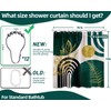 QGHOT Dark Green Shower Curtain Boho Mid Century Modern Emerald