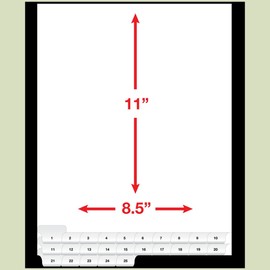 Bottom Numbered Tabs 1-25