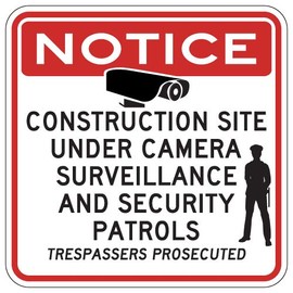 STOPSignsAndMore - Construction Site Under Video Surveillance Sign - Reflective | Rust Free Aluminum - 18x18